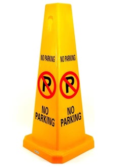 Festive Gallery No Parking Outdoor 4 Sides View  Caution Board | Weatherproof No Parking Sign | Portable Outdoor Traffic Cone | Caution No Parking Yellow Sign Board 67x28x28 cm  - Image 1