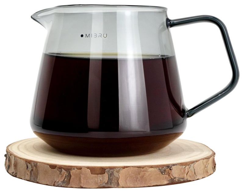 MIBRU V60 Coffee Server Heat Resistant Glass Pot Pour Over Coffee Tea Server Kettle Coffee Maker Teapot Hand Drip Pour Over Coffee Maker 650ml - Image 1