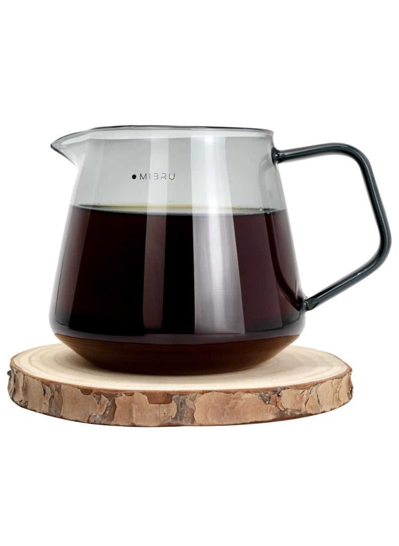 MIBRU V60 Coffee Server Heat Resistant Glass Pot Pour Over Coffee Tea Server Kettle Coffee Maker Teapot Hand Drip Pour Over Coffee Maker 650ml  - Image 1