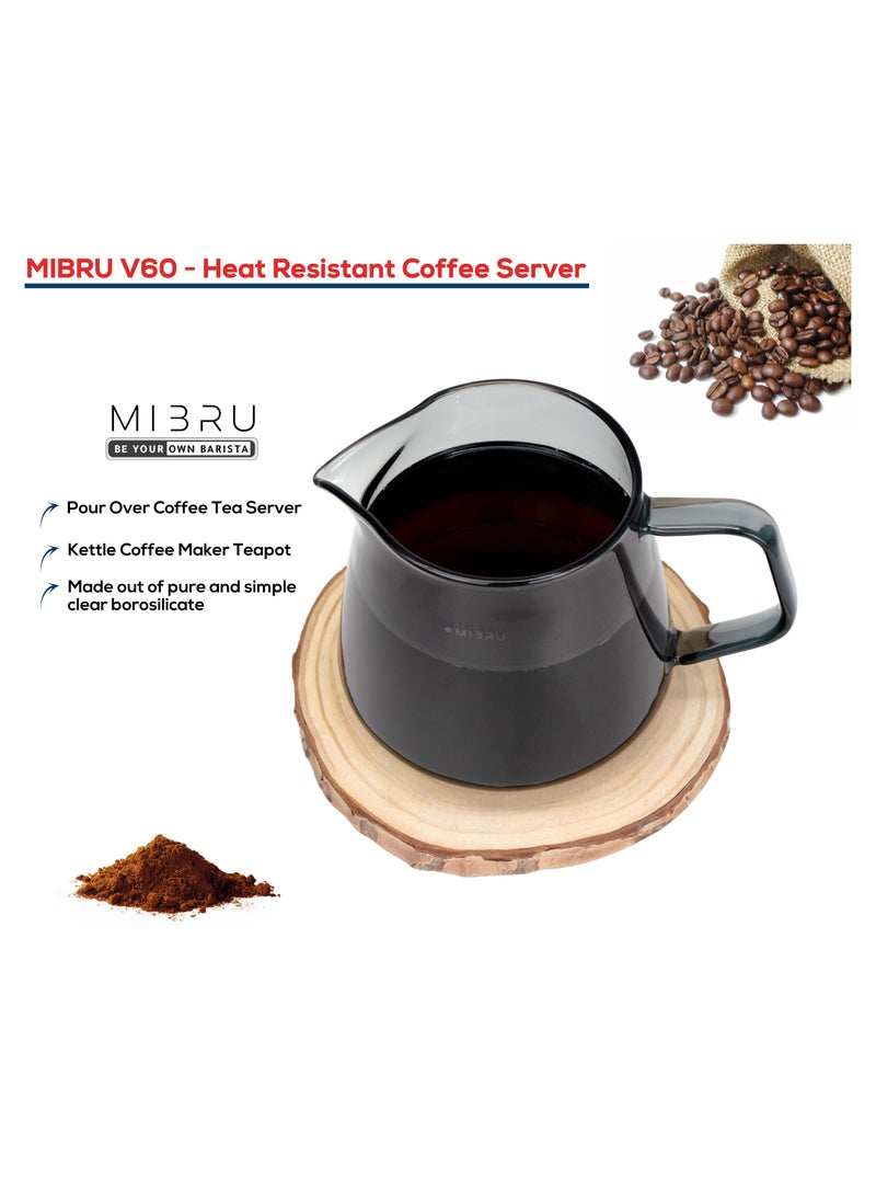 MIBRU V60 Coffee Server Heat Resistant Glass Pot Pour Over Coffee Tea Server Kettle Coffee Maker Teapot Hand Drip Pour Over Coffee Maker 650ml  - Image 3