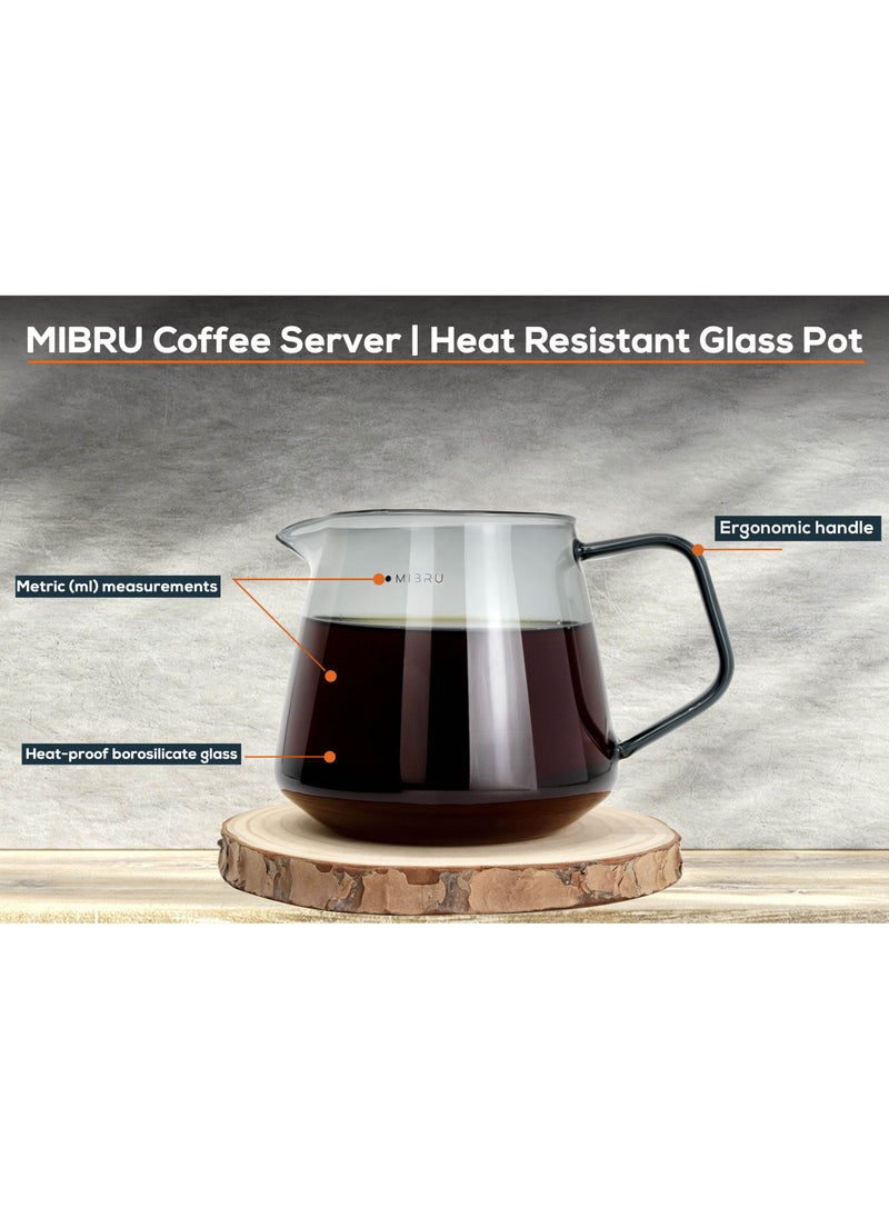 MIBRU V60 Coffee Server Heat Resistant Glass Pot Pour Over Coffee Tea Server Kettle Coffee Maker Teapot Hand Drip Pour Over Coffee Maker 650ml  - Image 4