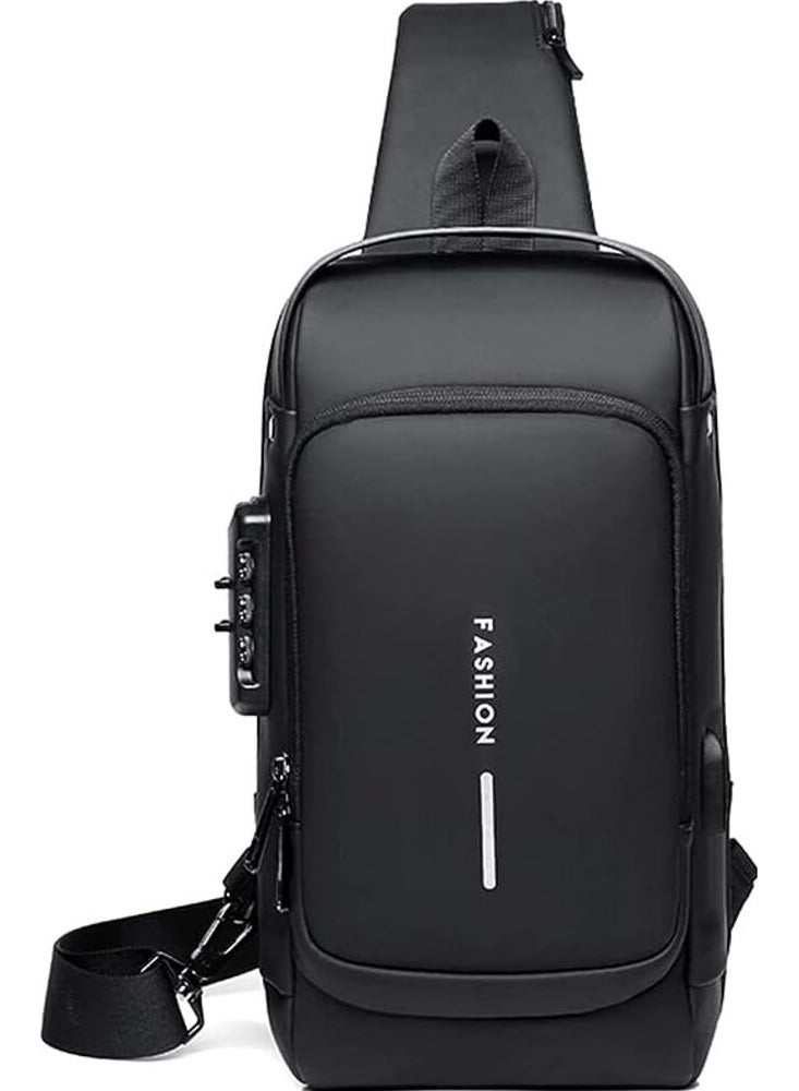 مرفا حقيبة كتف متعددة الاستخدام مع منفذ شحن USB ومضادة للسرقة (أسود) - Image 2