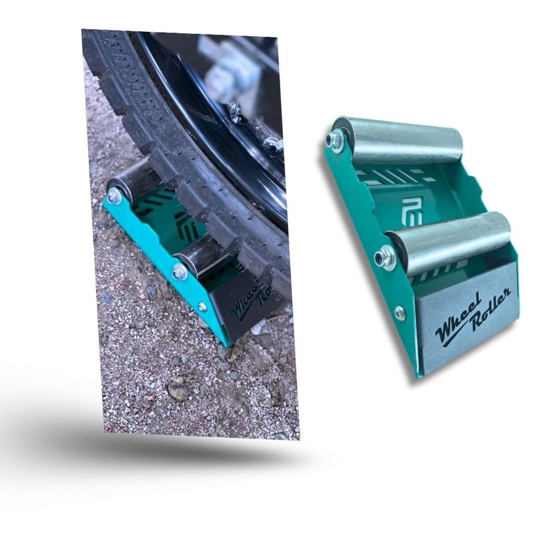 Phantom Heavy-Duty Wheel Roller Variation - Non-Slip Paddock Stand Universal For Bikes Up To 220kg – Quick & Easy Chain Maintenance Tool (Green) - Image 1