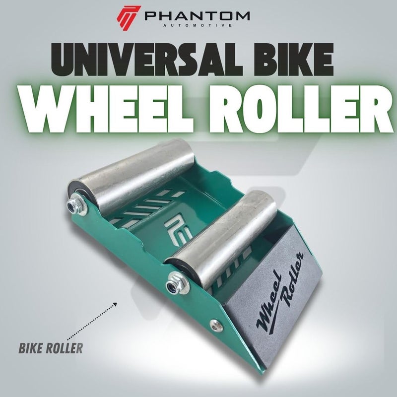 Phantom Heavy-Duty Wheel Roller Variation - Non-Slip Paddock Stand Universal For Bikes Up To 220kg – Quick & Easy Chain Maintenance Tool (Green) - Image 2