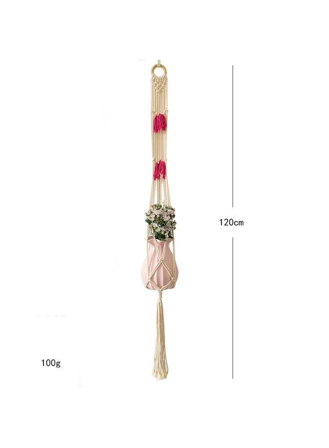 Bluejw New Bohemian Tapestry Cotton Rope Hand-woven Net Bag Plant Hanging Basket Home Decorative Wall Hanging  - Image 1