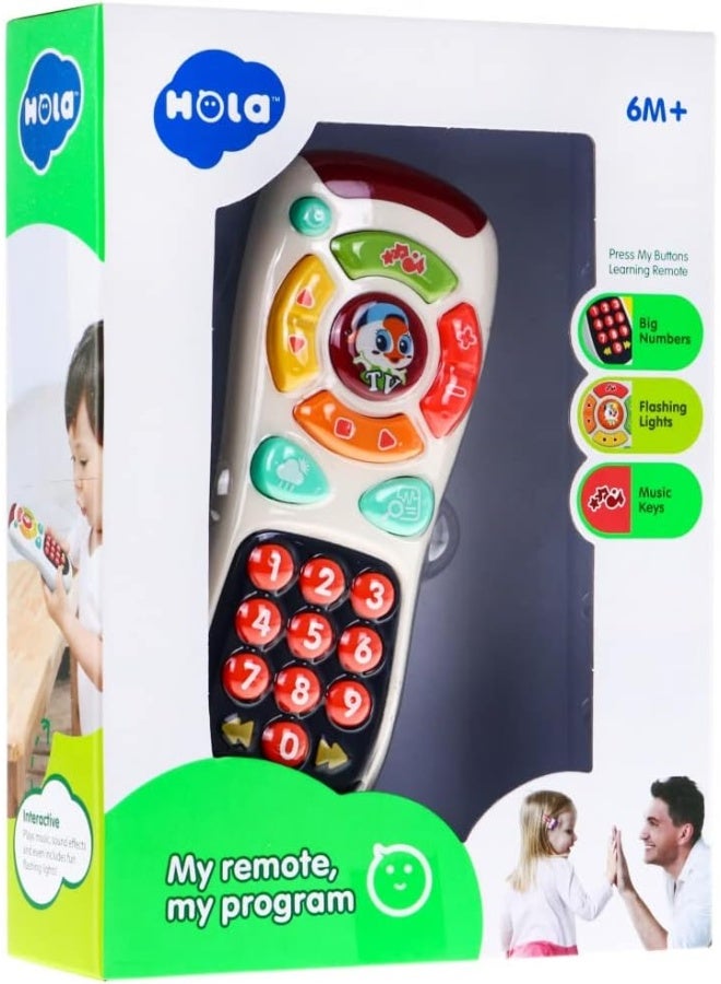 HOLA My Remote Interactive Baby Tv Remote Toy With 20+ Buttons, 50+ Sounds & Melodies, Learning Numbers, Letters, And Colors, Realistic Design, And Durable, Safe Material For Toddlers 6M+  - Image 4