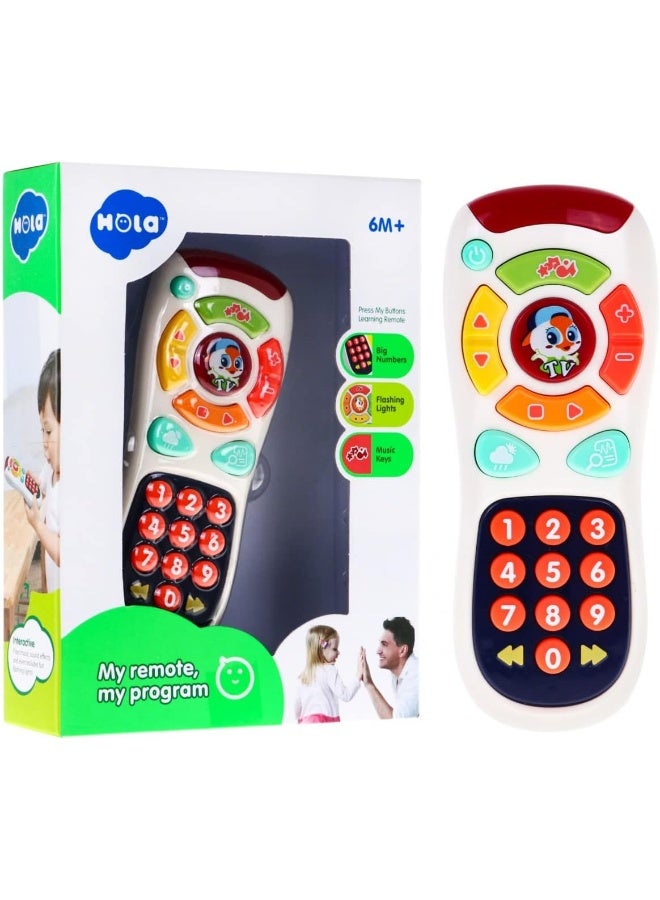 HOLA My Remote Interactive Baby Tv Remote Toy With 20+ Buttons, 50+ Sounds & Melodies, Learning Numbers, Letters, And Colors, Realistic Design, And Durable, Safe Material For Toddlers 6M+  - Image 1