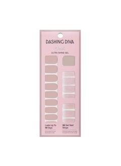 DASHING DIVA Gloss Nail Strips - Taupe Hat | Uv Free, Chip Resistant, Long Lasting Gel Nail Stickers | Contains 32 Nail Wraps, 1 Prep Pad, 1 Nail File  - Image 1