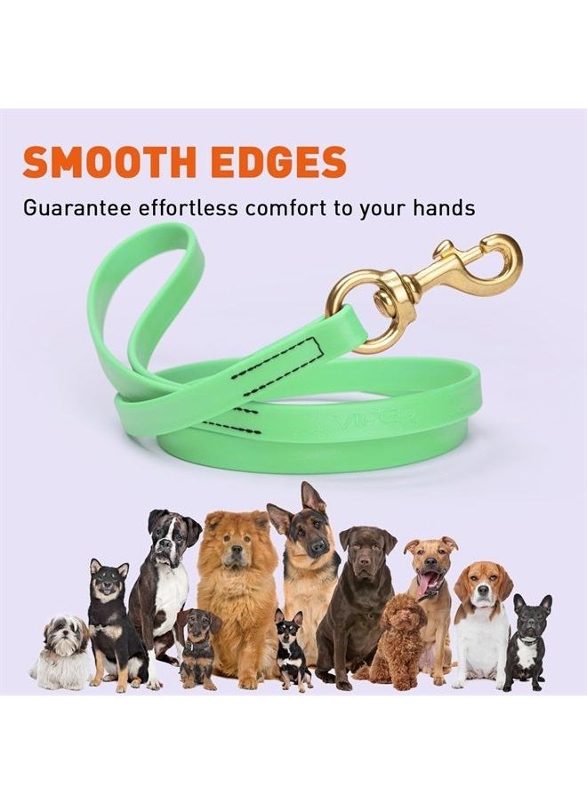 Viper Biothane K9 Working Dog Leash Waterproof Lead for Tracking Training Schutzhund Odor-Proof Long Line with Solid Brass Snap for Puppy Medium and Large Dogs 6ft, Sea Foam Green  - Image 4