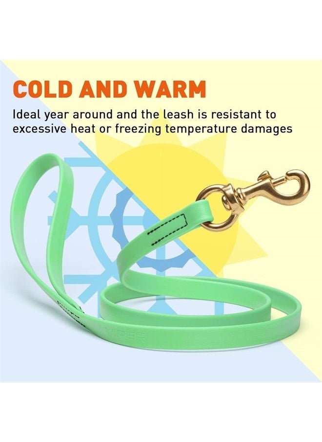 Viper Biothane K9 Working Dog Leash Waterproof Lead for Tracking Training Schutzhund Odor-Proof Long Line with Solid Brass Snap for Puppy Medium and Large Dogs 6ft, Sea Foam Green  - Image 3