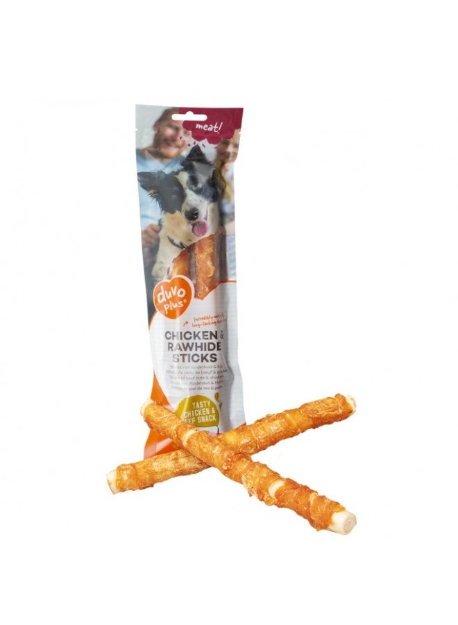 Duvo + Duvo+ Meat! chicken & rawhide sticks large[Options - 25cm - 2 Sticks] - Image 1