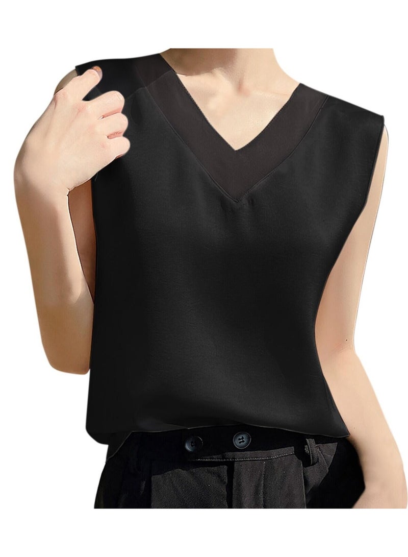 Shougu Sleeveless Outer Paired With Suit Satin Base Shirt  - Image 1