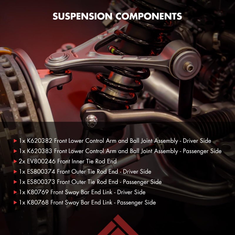 ASTOU 8PCS ASTOU Front Suspension Kit fit 2006 2007 2008 2009 2010 2011 for Honda Civic 2 Lower Control Arm And Ball Joint 2 Sway Bar Links Front 2 Outer 2 Inner Tie Rod End Links - Image 3