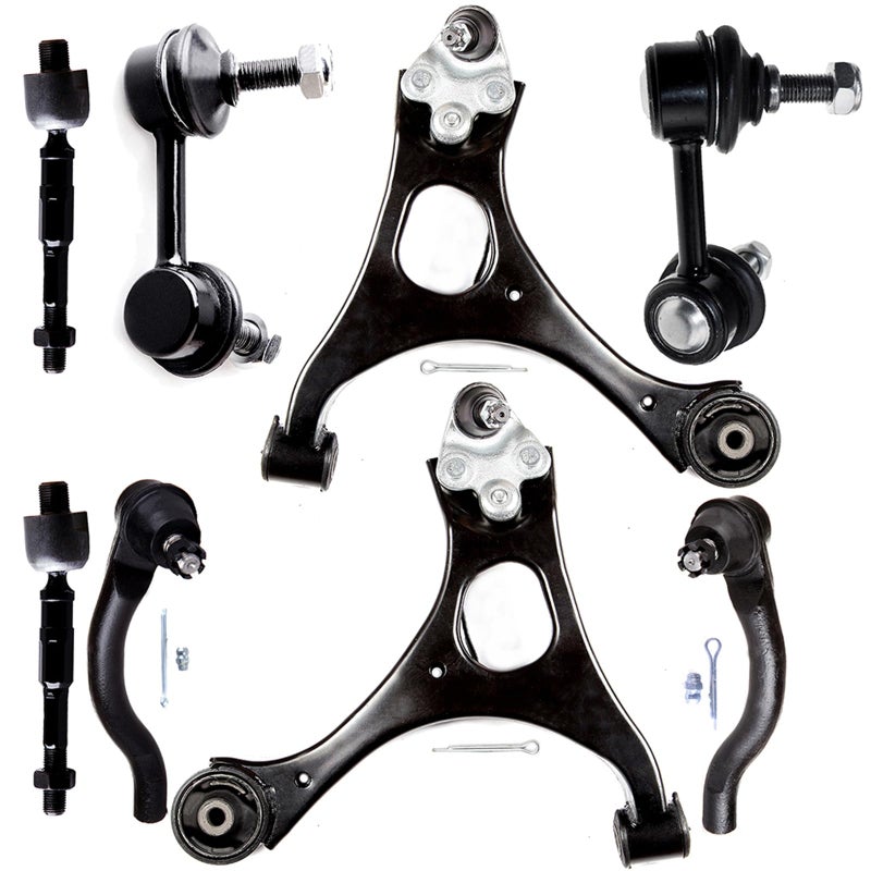ASTOU 8PCS ASTOU Front Suspension Kit fit 2006 2007 2008 2009 2010 2011 for Honda Civic 2 Lower Control Arm And Ball Joint 2 Sway Bar Links Front 2 Outer 2 Inner Tie Rod End Links - Image 1