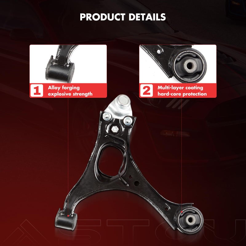 ASTOU 8PCS ASTOU Front Suspension Kit fit 2006 2007 2008 2009 2010 2011 for Honda Civic 2 Lower Control Arm And Ball Joint 2 Sway Bar Links Front 2 Outer 2 Inner Tie Rod End Links - Image 4