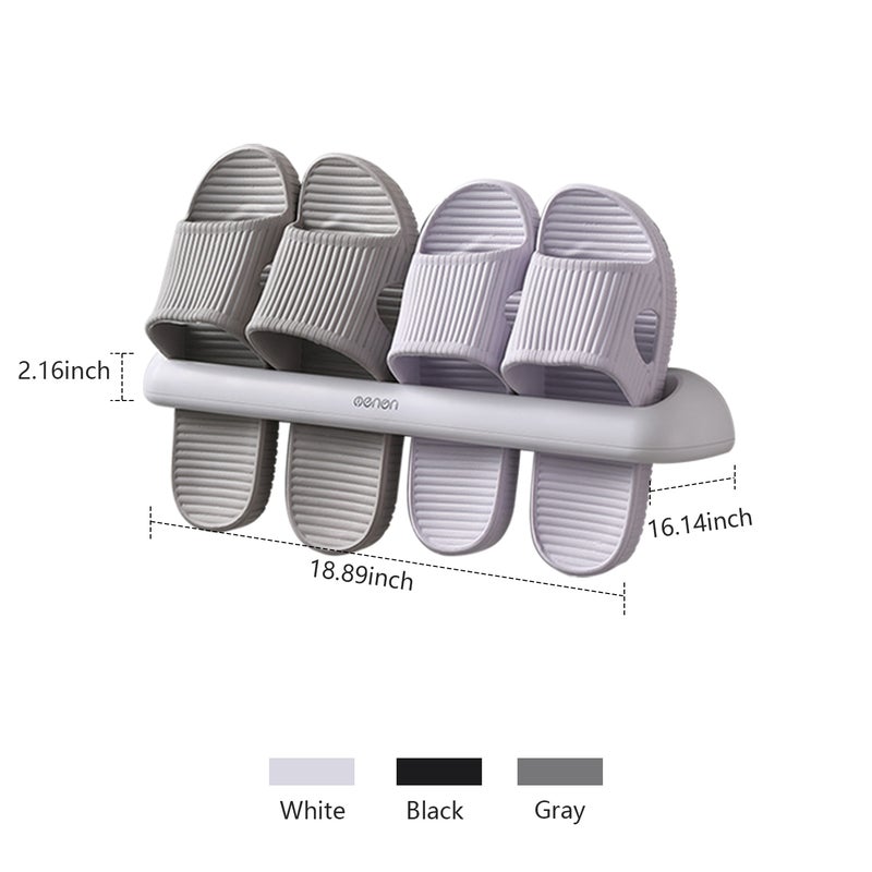 Bathroom Slippers Rack Wall Mounted Shoe Organizer Rack Slippers Holder Shoes Hanger Self Adhesive Shoes Storage Holder Bathroom Storage Organizer - Image 2