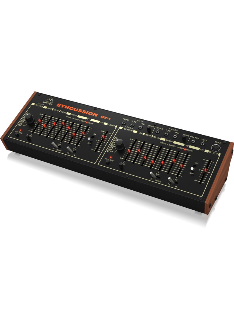 behringer SYNCUSSIONSY1 Classic Dual Analog Percussion Synthesizer with 6 Oscillator Modes and Eurorack Format - Image 4