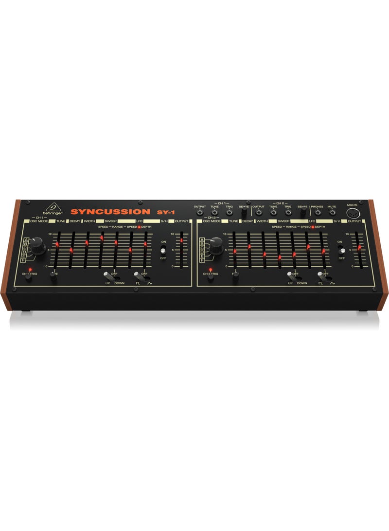 behringer SYNCUSSIONSY1 Classic Dual Analog Percussion Synthesizer with 6 Oscillator Modes and Eurorack Format - Image 2