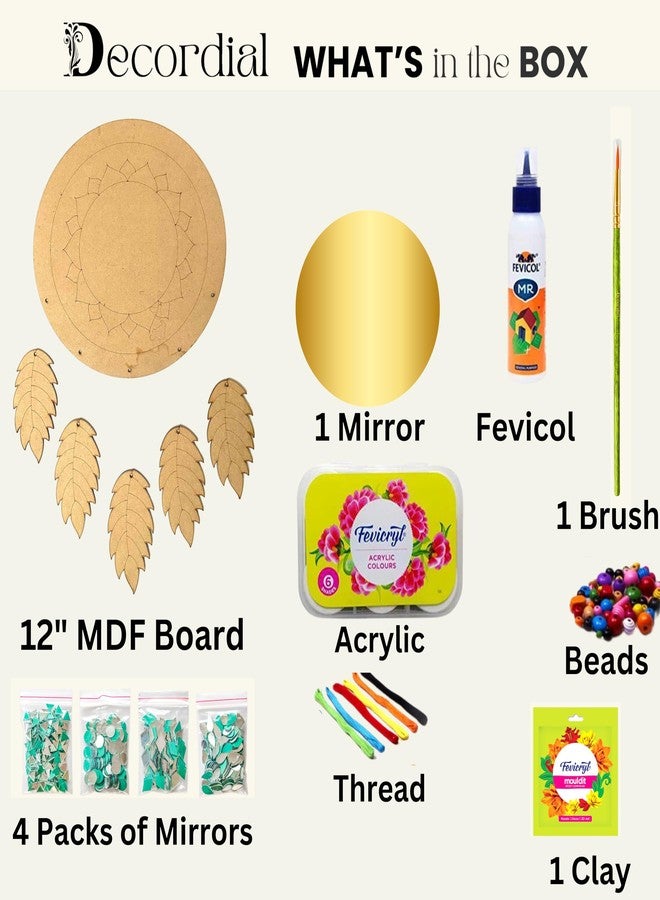 Decordial Lippan Art DIY Materials Kit with 8" Round MDF DIY Kit (wall Hanging) - Image 2