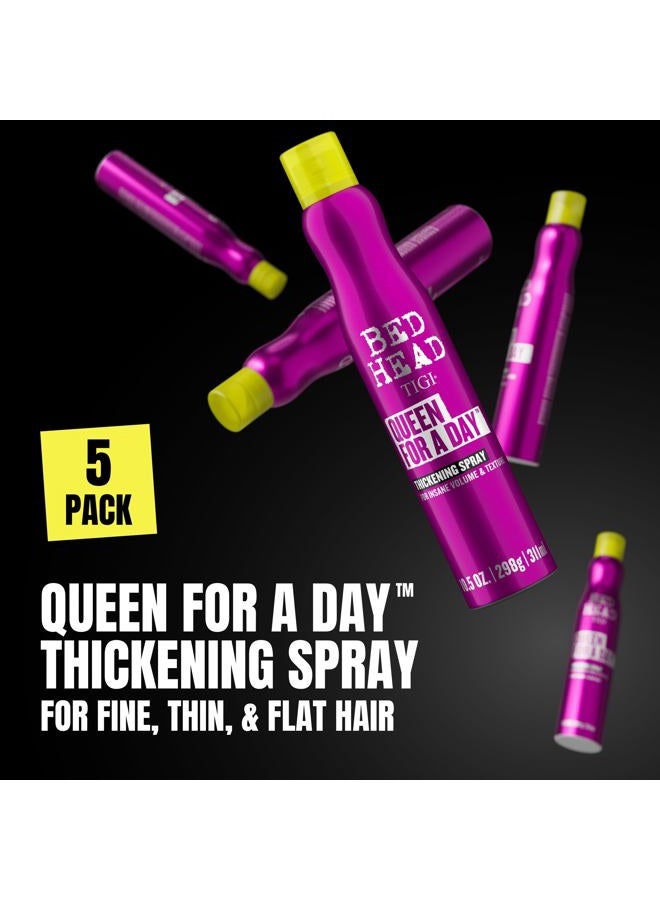 BED HEAD Queen for a Day Thickening Spray - For Insane Volume & Texture - For Fine Hair - Finish on Wet Hair & Blow Dry - Premium Hair Care Products for Women & Men - 10.5 oz (Pack of 5) - Image 2