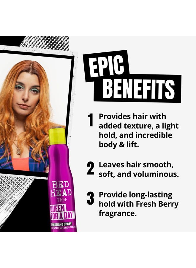 BED HEAD Queen for a Day Thickening Spray - For Insane Volume & Texture - For Fine Hair - Finish on Wet Hair & Blow Dry - Premium Hair Care Products for Women & Men - 10.5 oz (Pack of 5) - Image 3