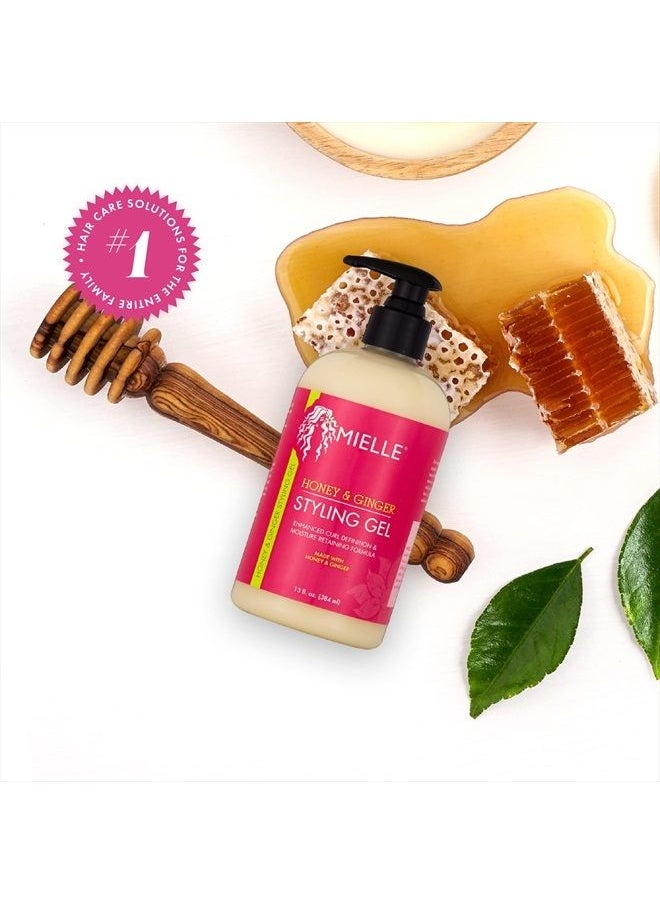 Honey & Ginger Styling Gel for Enhanced Curl Definition and Moisture Retaining with Aloe for Dry, Curly, Thick, and Frizzy Hair, Non-Sticky, 13 Ounces