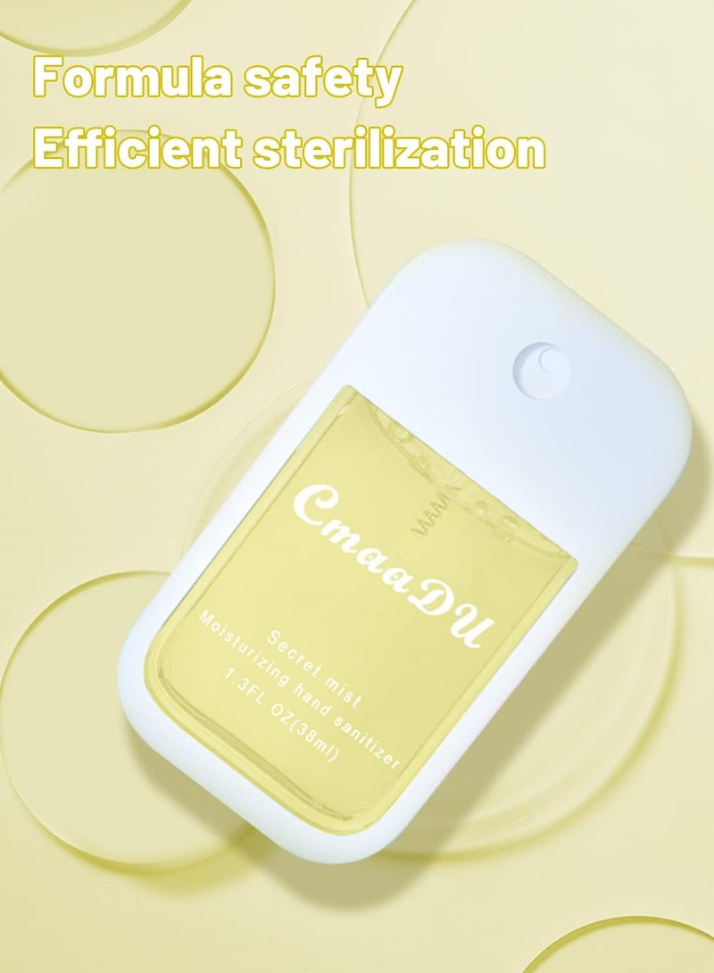 Hand Sanitizer Spray, Hydrating Hand Sanitizer Mist, Travel Size Perfume, Removes 99.9% of Bacteria, Protect Health 38ML - Yellow - Image 2