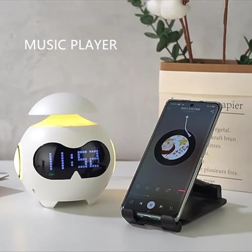KRESHU Abs Led Digital Alarm Clock With Wireless Bluetooth Speaker For Songs|Usb Slot|Led Display For Reading, Bedroom, Desk (White,1-Pcs) - Image 3