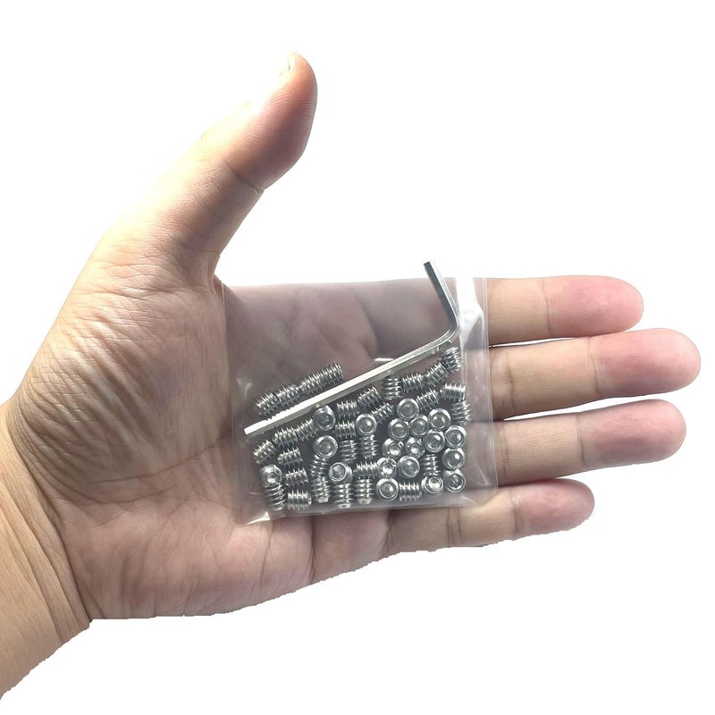 ZDingTech 60pcs Set Screws 1/4-28 x 1/4" inch 304 Stainless Steel Allen Head Hex Hexagon Socket Set Screws with 1/8" Allen Wrench,Set Grub Screws Hex Allen Head Socket Set Screws.(1/4" Length) - Image 5