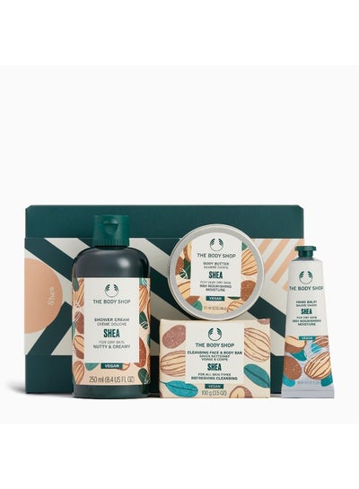 THE BODY SHOP Shea Essentials Gift Set – Shower Cream (250 Ml) And Body Butter (50 Ml) And Hand Balm (30 Ml) And Soap (100 G) – Shea Butter Formula For Very Dry Skin, Deep Nourishment And Silky Soft Finish