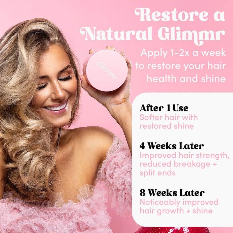 Glimmr 10-Minute Hair Mask for Damaged Hair â€“ Deep Conditioner with Bonding Protein, Castor Oil & Superfood Extracts â€“ Restores Shine, Reduces Breakage, Softens, Strengthens & Adds Fullness - Image 3