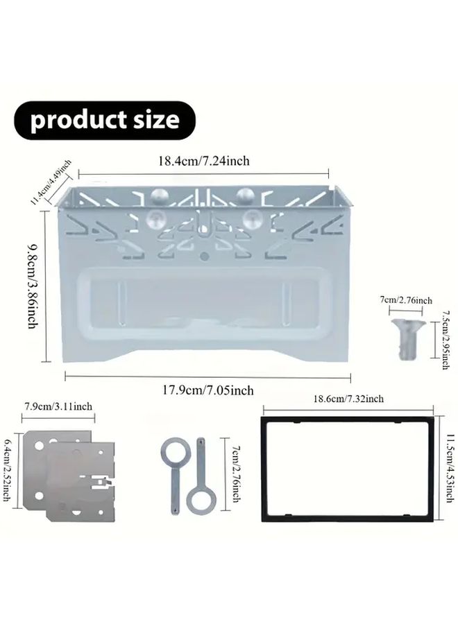 Iron And Plastic Double Din Car Stereo Installation Cage Universal Fit Most Audio Systems - Image 2