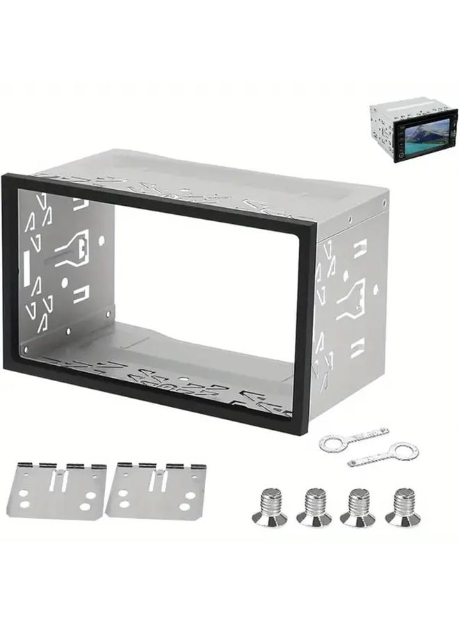 Iron And Plastic Double Din Car Stereo Installation Cage Universal Fit Most Audio Systems - Image 1