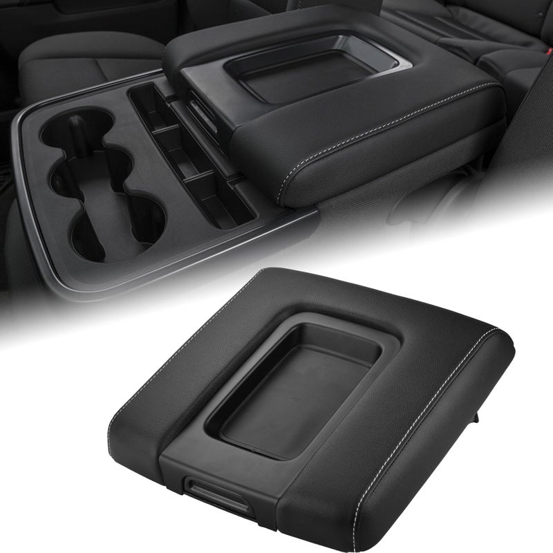 Dimeani Silverado Center Console Cover Console Lid fit for 2014 2015 2016 2017 2018 2019 2020 Chevrolet Tahoe Chevy Suburban GMC Sierra 1500 2500 3500 2500HD 3500HD Yukon XL Armrest Cover 0227083AA