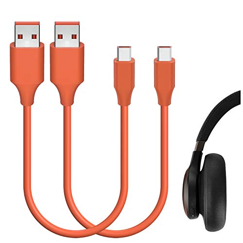 GEEKRIA USB Headphones Earbuds Short Charger Cable Compatible with JBL Endurance Peak Live 400BT500BT Tune 500BT USB to MicroUSB Replacement Power Charging Cord 1 ft30 cm 2 Pack - Image 1