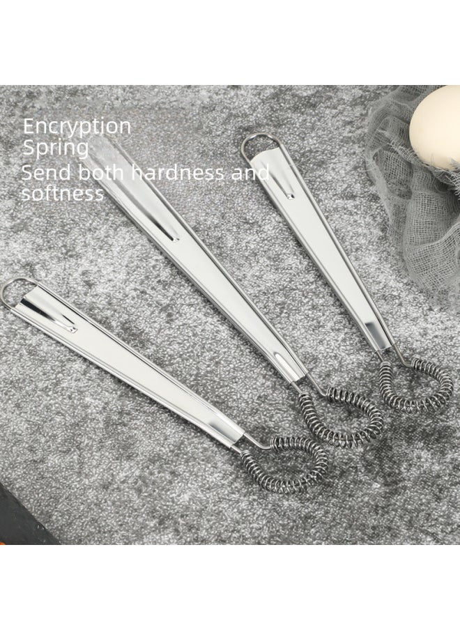 Generic Manual 8-inch Stainless Steel 430 Egg Beater Spring Coil Flat Mixer Kitchen Tool For Honey Cream Small Utensils-Color:stainless Steel  - Image 4