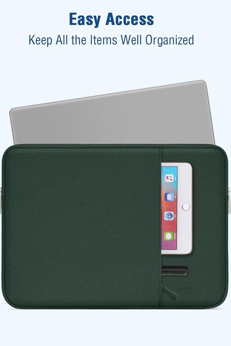 Laptop Case 13 inch, 13 inch Laptop Sleeve Compatible with MacBook Air M4 M3 M2 M1 2025-2018 / Pro M2 M1 2025-2016, Polyester Vertical Computer Sleeve Bag with Pocket, Midnight Green - Image 2