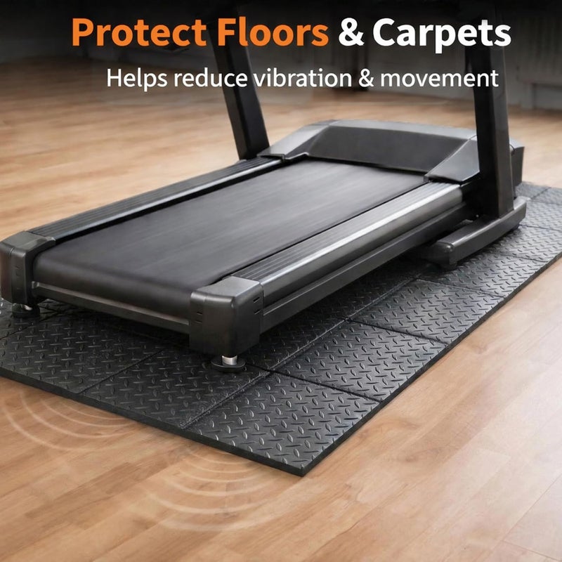 THAILE Treadmill Mat 79" x 39", 6mm Thick Mat for Under Treadmill, Walking Pad & Exercise Bike, Heavy Duty Non-Slip Stripe Design, Waterproof Floor Protector for Hardwood Floors - Image 4