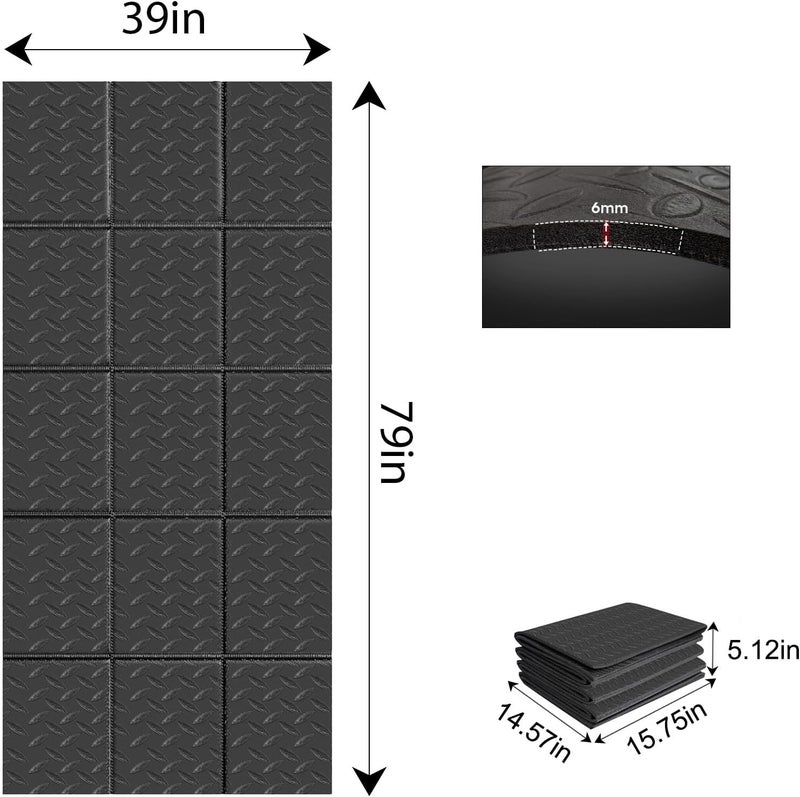 THAILE Treadmill Mat 79" x 39", 6mm Thick Mat for Under Treadmill, Walking Pad & Exercise Bike, Heavy Duty Non-Slip Stripe Design, Waterproof Floor Protector for Hardwood Floors - Image 2