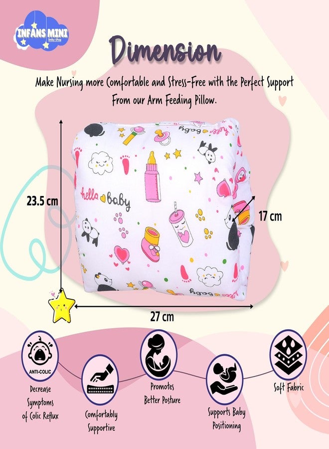 Infans Mini وسادة إنفانز الصغيرة للرضاعة، وسائد الرضاعة الطبيعية للأمهات، وسائد الرضاعة بالزجاجة للأطفال مناسبة للسفر (أزرق باندا) - Image 3