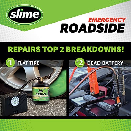 Slime 50155 Deluxe Emergency Roadside Kit with Flat tire Repair and Booster Cables for Compact Cars, Standard Cars and Crossovers - Image 2