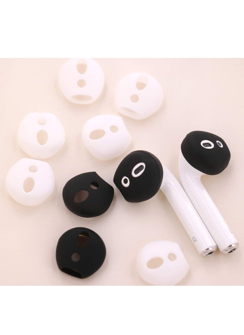 KASTWAVE - 5 Pairs Silicone Earbuds for Air Pods 2, Ultra-Thin Slim Rubber Ear Tips Ear Gels Anti-Slip Earbuds Cover, Compatible with Apple AirPods 2 (2 Pairs Black, 3 Pairs White, Fit in The Charging Case) - Image 1