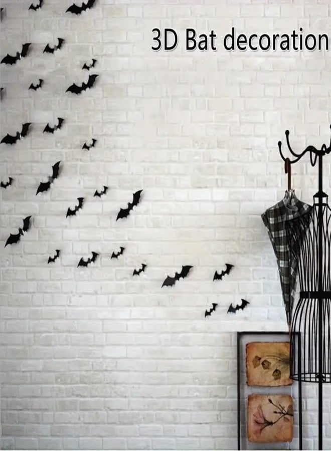 Boolavard 124pcs 3D Black Bat Wall Decals - Spooky Halloween Decor for Bars & Rooms, Perfect for Parties & Festive Creepy Props - Image 3
