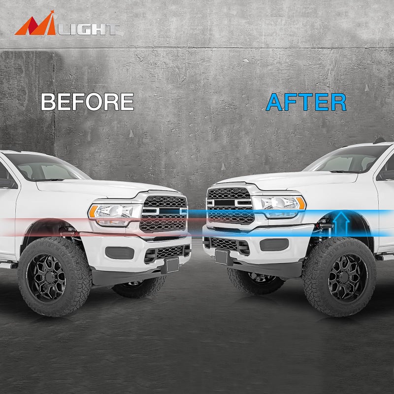 Nilight 2.5" Front Leveling Lift Kit for 2014 2015 2016 2017 2018 2019 2020 2021 2022 2023 ram 2500 4WD 2013-2022 ram 3500 4WD Spring Spacers and Shock Extenders Lift Kits - Image 5