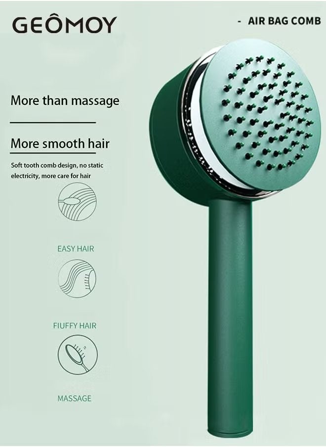 جيموي فرشاة الشعر ذاتية التنظيف بضغطة زر 3D وسادة هوائية مشط العناية بالشعر مكافحة ساكنة فروة الرأس تدليك شعر ناعم محمول بمقبض طويل مشط وسادة هوائية - Image 3