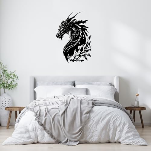 DAECHAO Dragon Metal Wall Decor Medieval Fantasy Art for Bedroom Living Room Office Man Cave, Room Decorations for Men Ideal Gifts for Dragon Lovers - Image 4