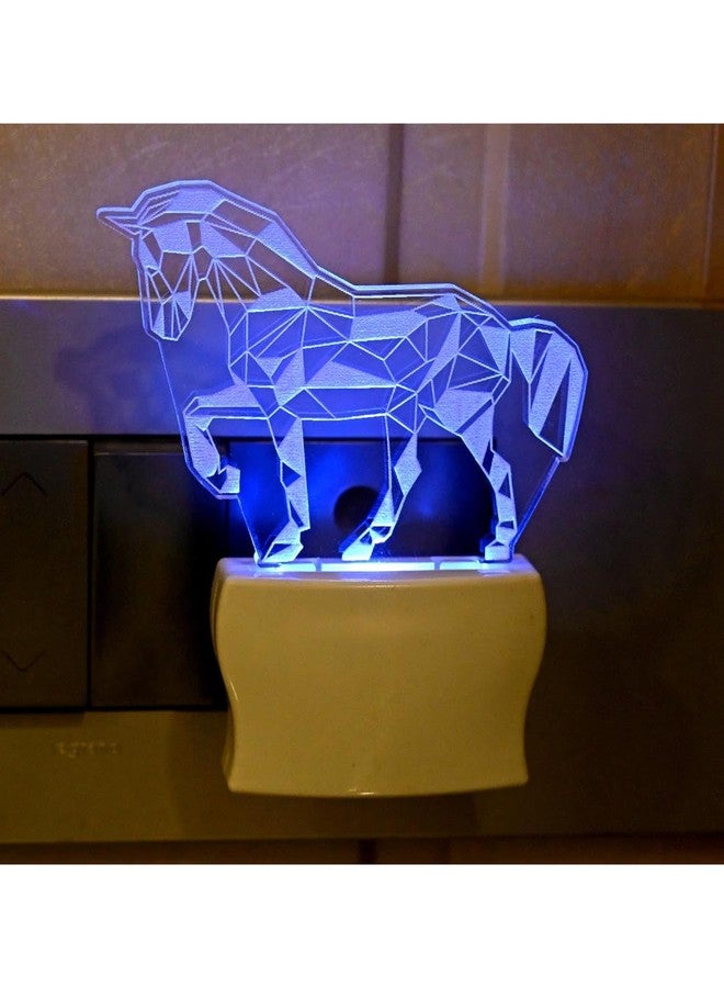 Somil مصباح حائط LED ثلاثي الأبعاد بتصميم حصان يمشي، من Somil، سهل التركيب والتشغيل، يتغير لونه تلقائيًا، القطر: 5 × 10 × 5 سم - Image 2