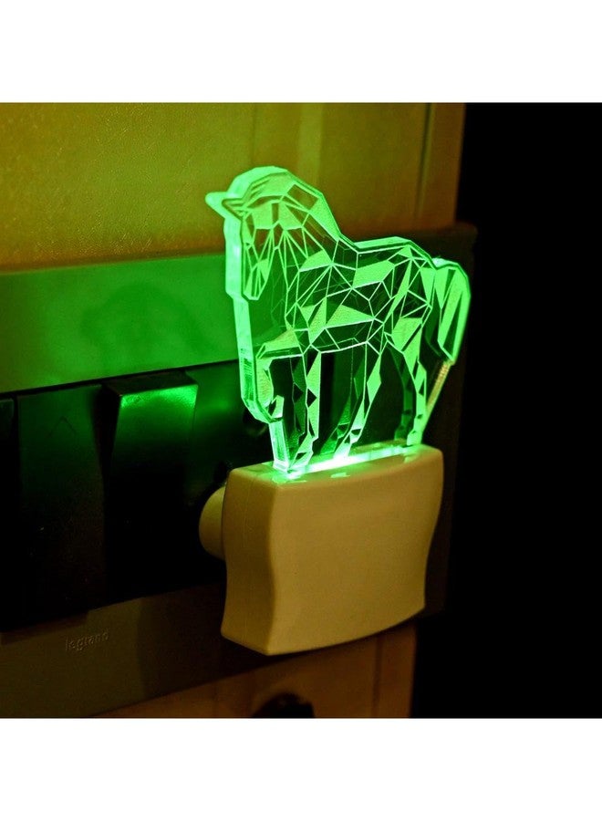 Somil مصباح حائط LED ثلاثي الأبعاد بتصميم حصان يمشي، من Somil، سهل التركيب والتشغيل، يتغير لونه تلقائيًا، القطر: 5 × 10 × 5 سم - Image 3
