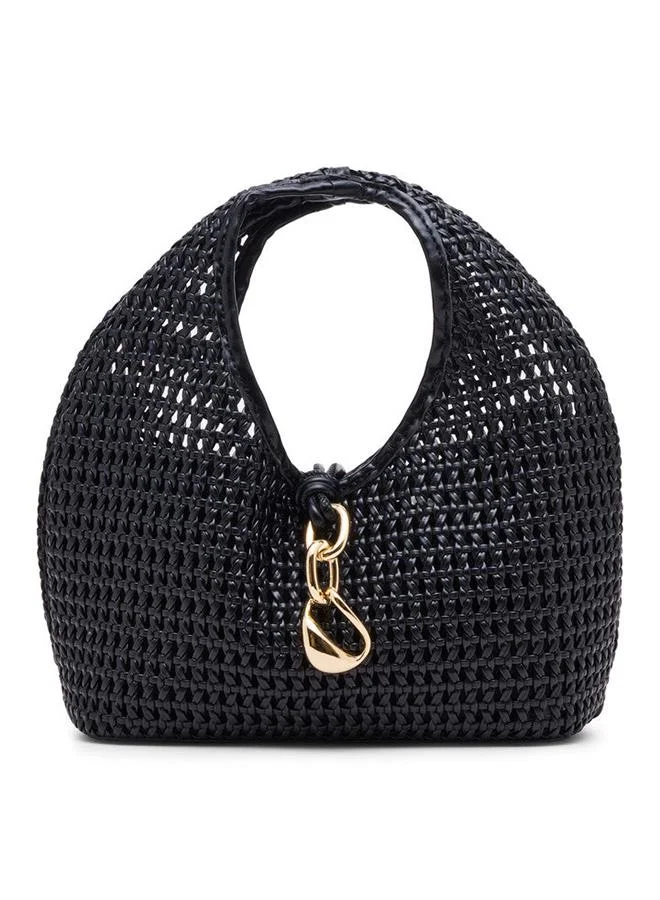 Dahlia-W Black Women's Woven Satchel Bag
