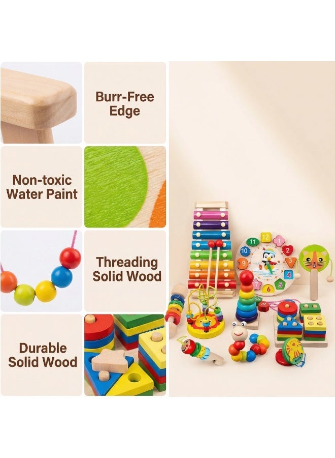 Montessori Toys, 10 PCS Set of Early Childhood Education Toys, Wooden Enlightenment Toy, Preschool Educational Learning Toy for Kids, Suitable for Children Aged 1-3 Years Old - Image 2